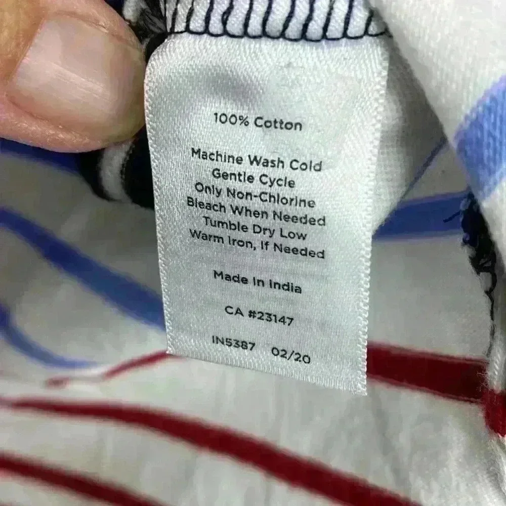 Talbots XS Boat Neck Red, White & Blue 3/4 Sleeve Shirt Top. - Picture 7 of 10